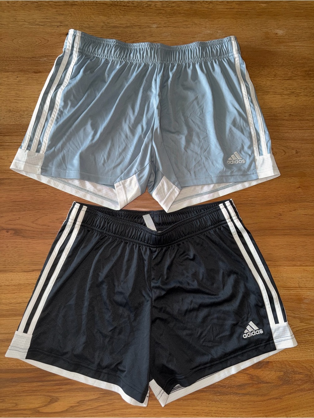 Adidas Women's Light grey and Black 3-Stripes Athletic Shorts